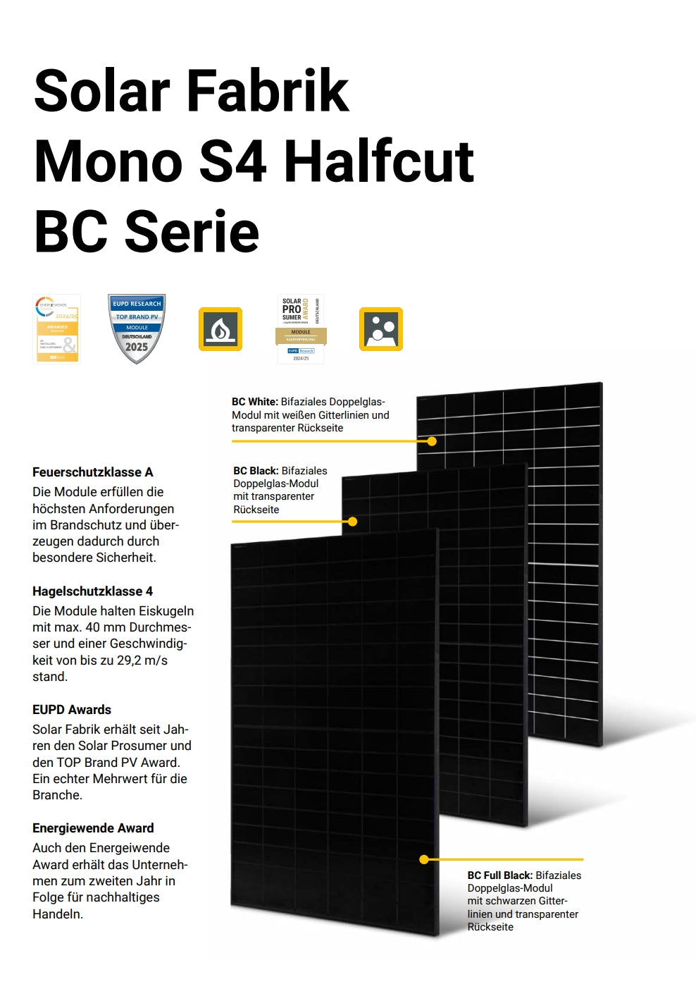 Solar Fabrik Mono S4 Halfcut Back Contact White– 485W